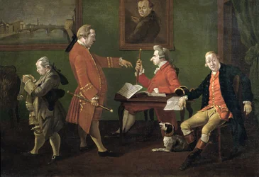 Lord William Cavendish (luego 5to Duque de Devonshire), William FitzHerbert y el Sr. Short (el tutor), c.1780